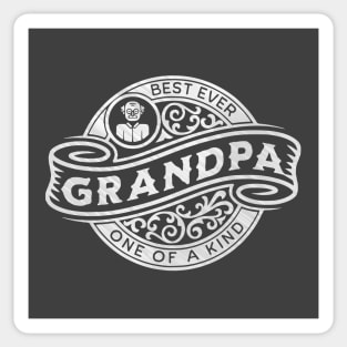 Grandpa Silver Vintage Sign Sticker